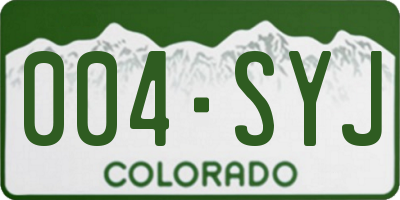 CO license plate 004SYJ