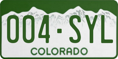 CO license plate 004SYL