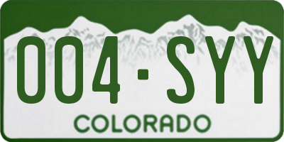 CO license plate 004SYY