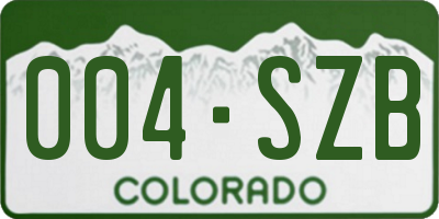 CO license plate 004SZB