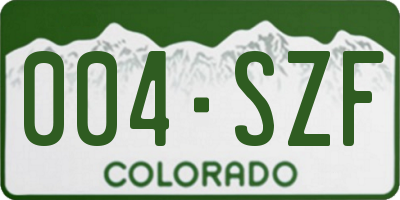 CO license plate 004SZF