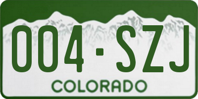 CO license plate 004SZJ