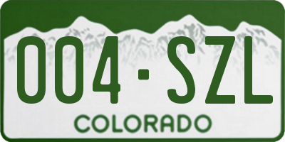 CO license plate 004SZL