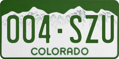 CO license plate 004SZU