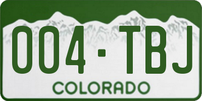 CO license plate 004TBJ