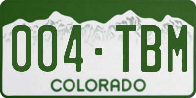 CO license plate 004TBM
