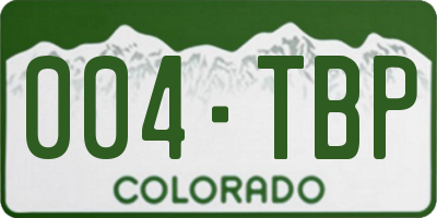 CO license plate 004TBP