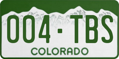 CO license plate 004TBS