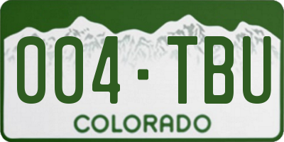 CO license plate 004TBU