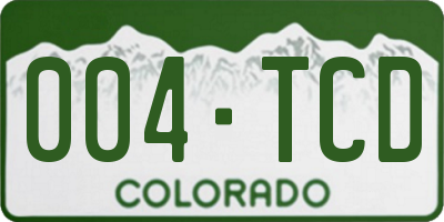 CO license plate 004TCD