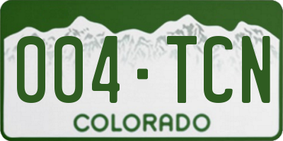 CO license plate 004TCN