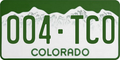 CO license plate 004TCO