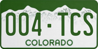 CO license plate 004TCS