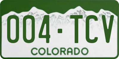 CO license plate 004TCV