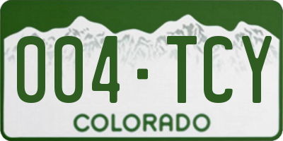 CO license plate 004TCY