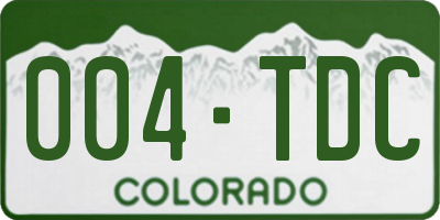 CO license plate 004TDC