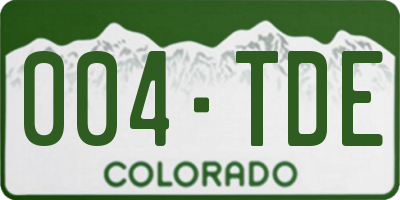 CO license plate 004TDE