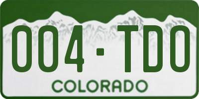 CO license plate 004TDO