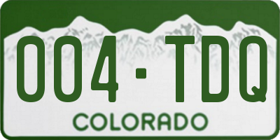 CO license plate 004TDQ