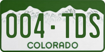 CO license plate 004TDS