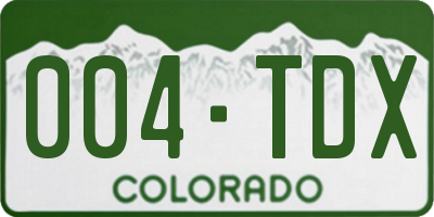 CO license plate 004TDX