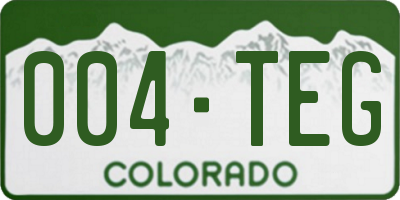 CO license plate 004TEG