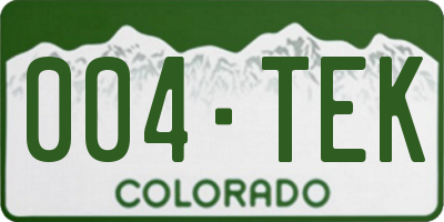 CO license plate 004TEK