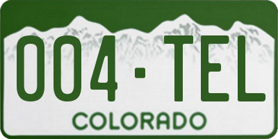 CO license plate 004TEL