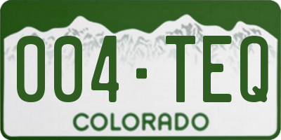 CO license plate 004TEQ
