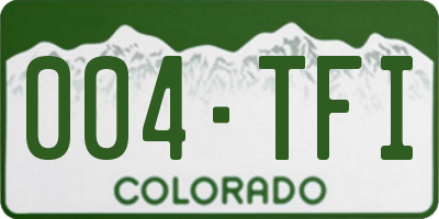 CO license plate 004TFI
