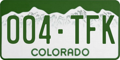 CO license plate 004TFK