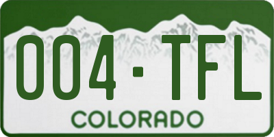 CO license plate 004TFL