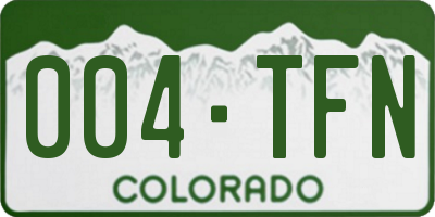 CO license plate 004TFN