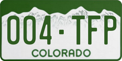 CO license plate 004TFP