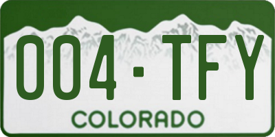CO license plate 004TFY