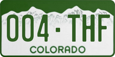 CO license plate 004THF