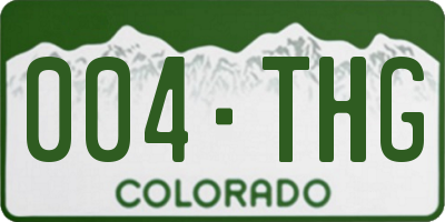 CO license plate 004THG