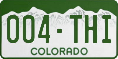 CO license plate 004THI