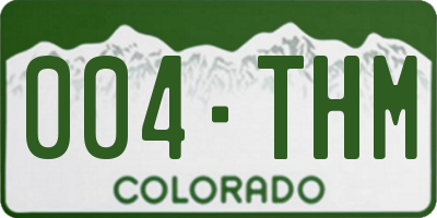 CO license plate 004THM