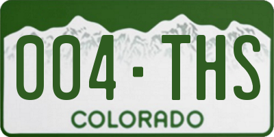 CO license plate 004THS