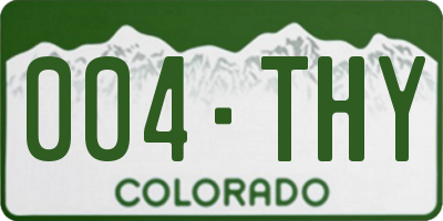 CO license plate 004THY
