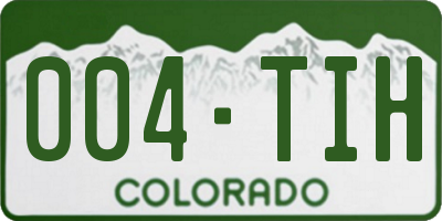 CO license plate 004TIH