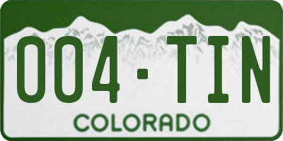 CO license plate 004TIN