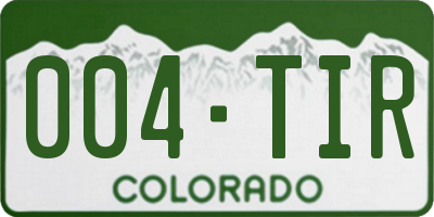 CO license plate 004TIR
