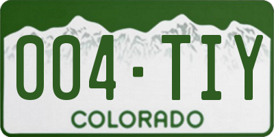 CO license plate 004TIY