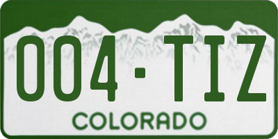 CO license plate 004TIZ