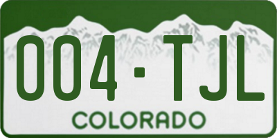 CO license plate 004TJL