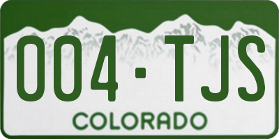 CO license plate 004TJS