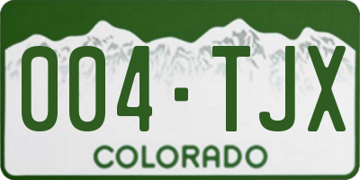 CO license plate 004TJX