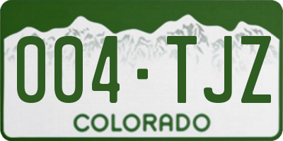 CO license plate 004TJZ
